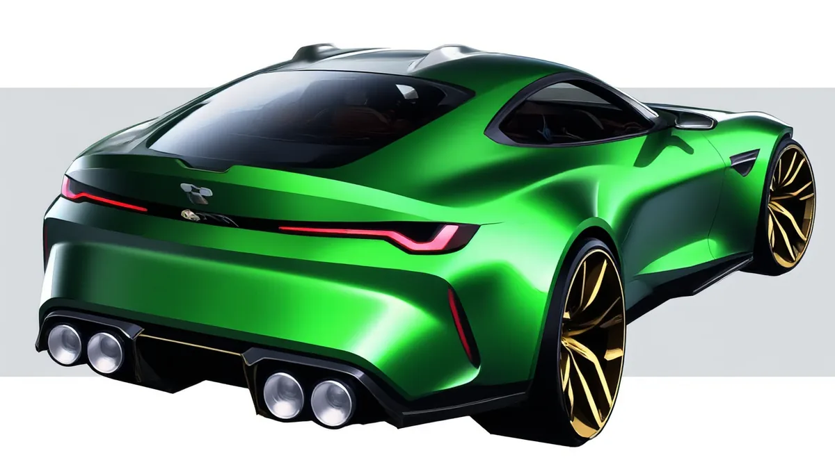 Modern four-cylinder turbocharged engine under a bonnet