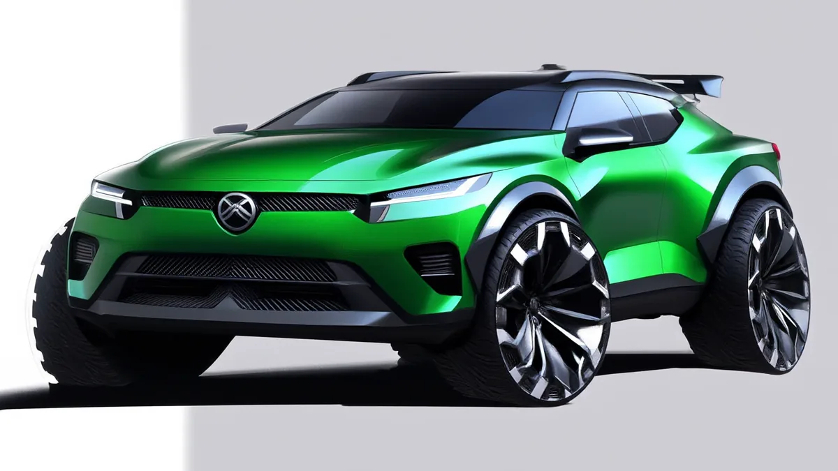 Used Tesla Model Y and other late-model SUVs on a dealer lot