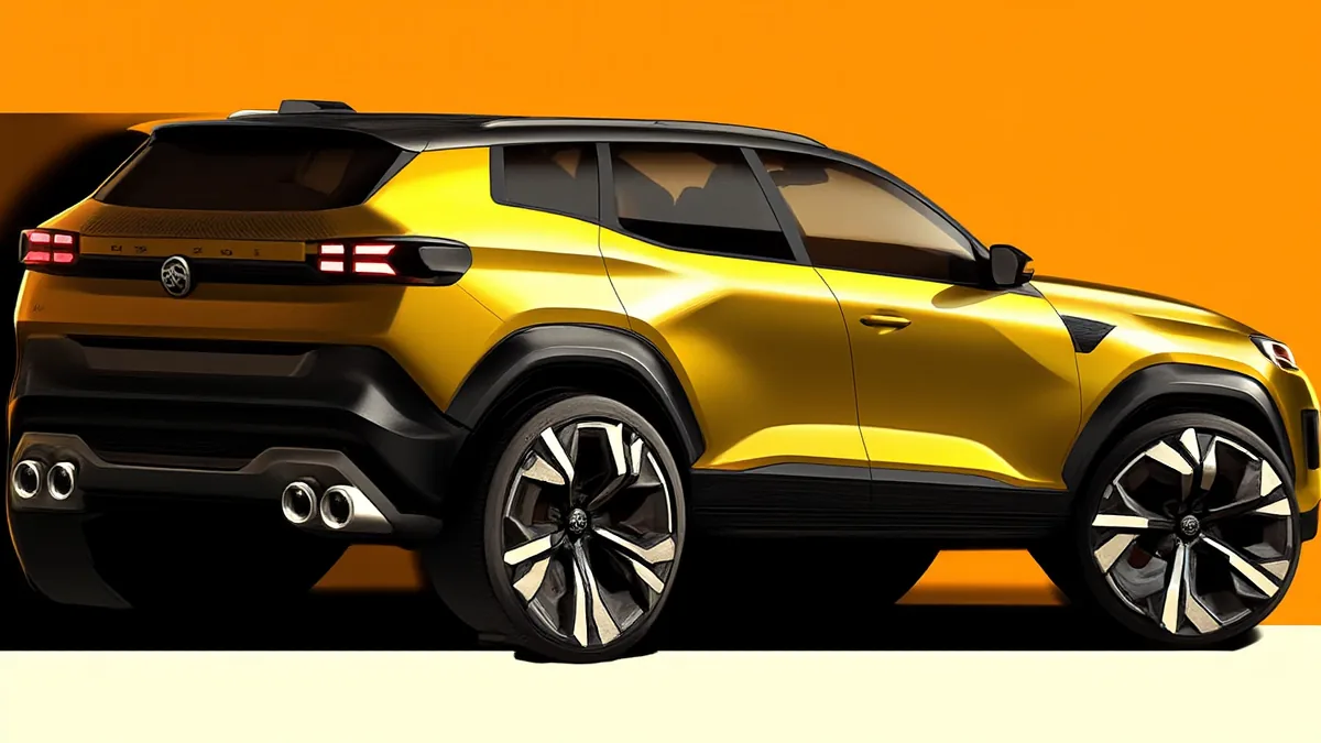 An SUV approaching a crossing at dusk, the scenario front crash prevention tests are built around